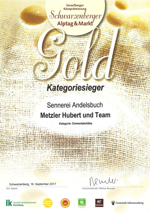 2 x Gold und 2 x Silber bei Käseprämierung in Schwarzenberg